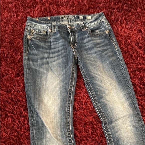 Miss Me Blue Mid-rise Skinny Jeans with Distressed Finish sz 30 - Picture 3 of 7